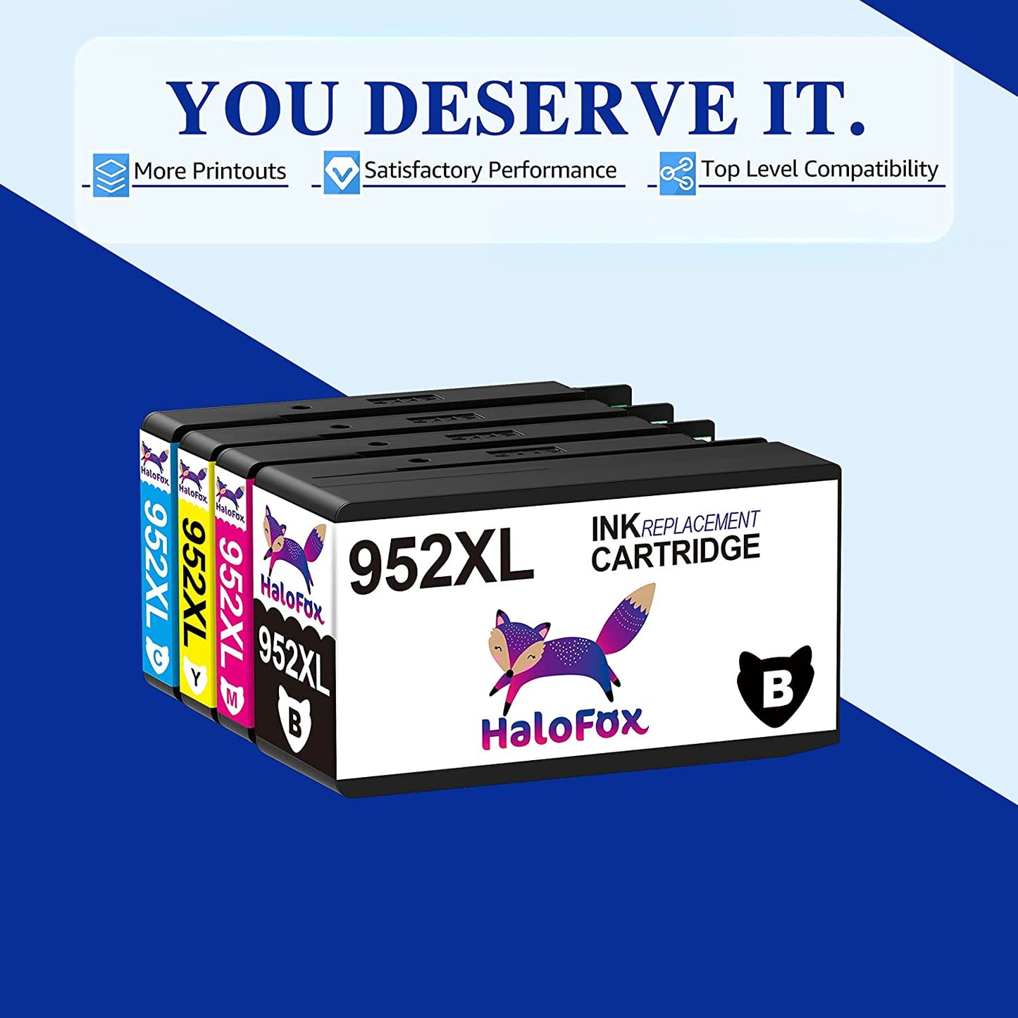 HP 952 XL 952XL  Remanufactured Ink-Cartridge Replacement 4 pack