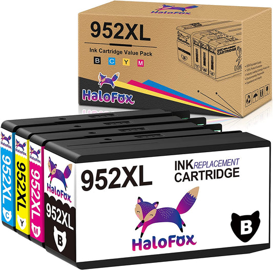 HP 952 XL 952XL  Remanufactured Ink-Cartridge Replacement 4 pack