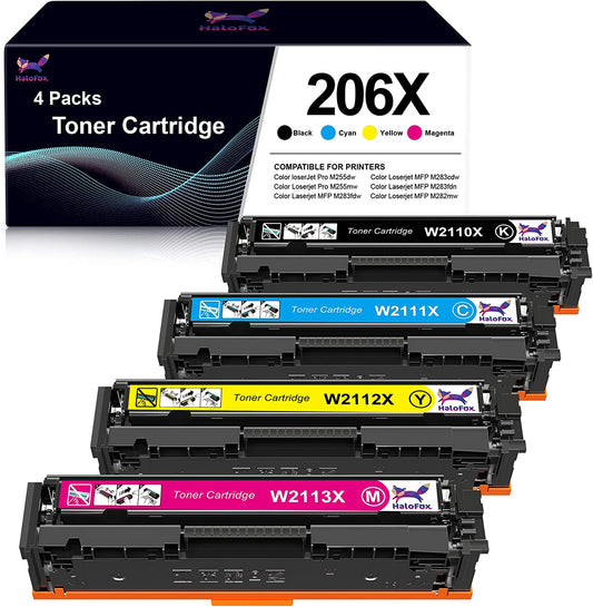 HP 206X Toner Cartridge Compatible High Yield 4 Pack